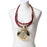 Gye Nyame Pendant Necklace | Red Leather