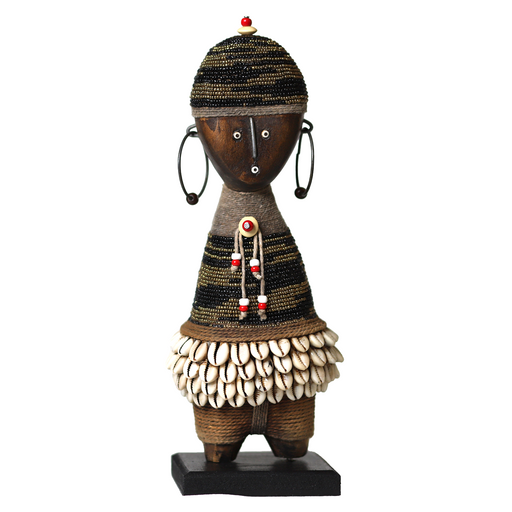 Beaded Namji Doll 76 Speckled Black & Gold