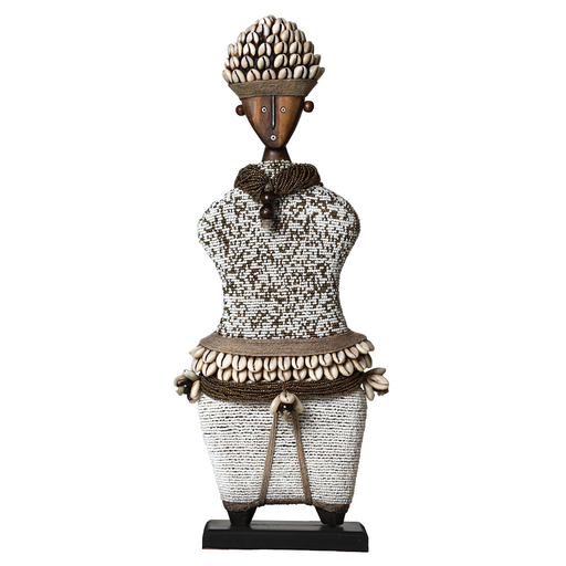 Beaded Namji Doll 02 Gold & White