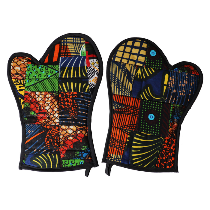 Oven Mitts Kitenge Patch | Hand Sewn