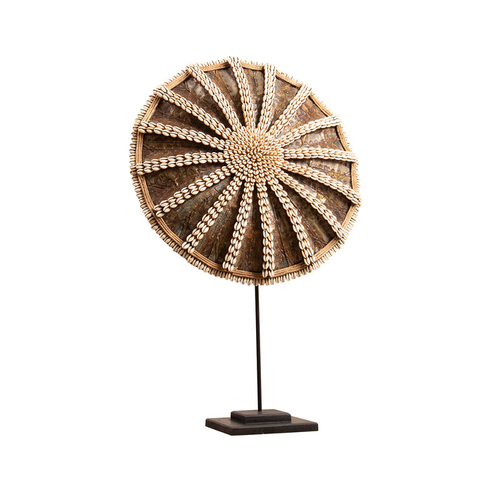 Brass & Cowrie Shell Cameroon Shield | Hand Carved in Cameroon