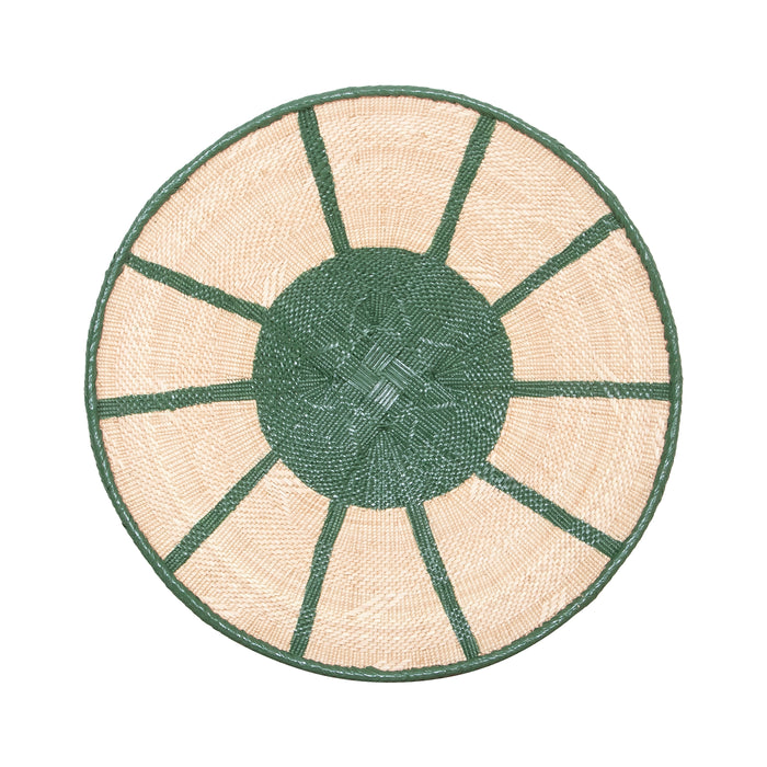 Tonga Painted Pattern Baskets | Green Natural