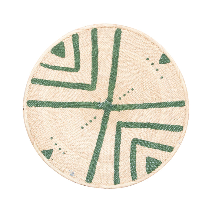 Tonga Painted Pattern Baskets | Green Natural