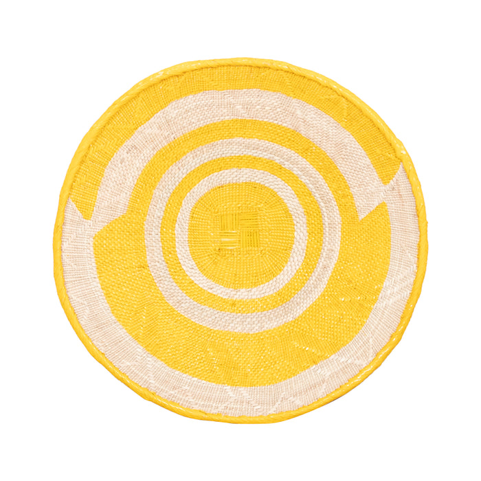 Tonga Painted Pattern Baskets | Yellow Natural
