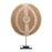 Beaded Cameroon Shield with Cowrie Shells Gold on stand | Hand carved in Cameroon