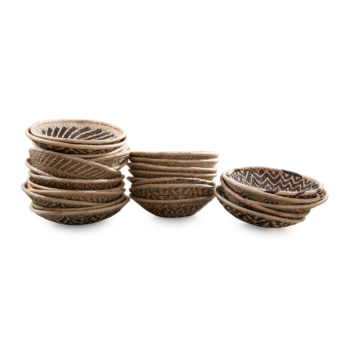 Zambia Double Weave Tonga Pattern Baskets | Natural