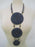 Triple Disc Necklace with horn Metallic Grey