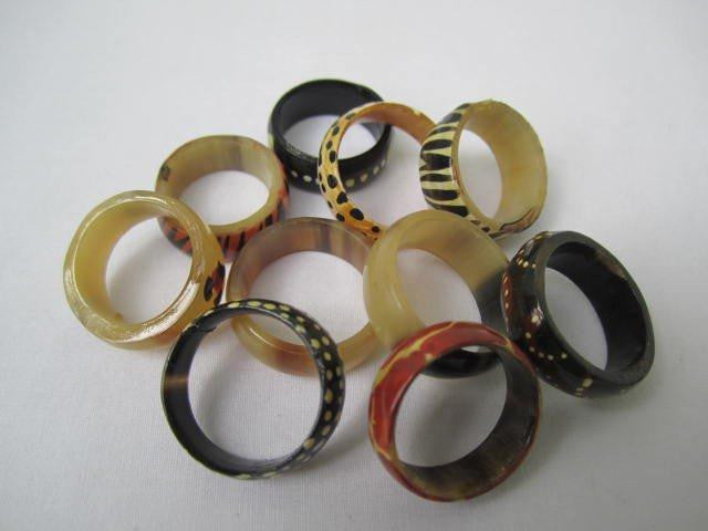 Round Small Horn Rings Assorted