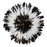Juju Hat White with Dark Brown Center & Edge (Bamileke Headdress)