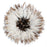 Juju Hat White with Dark Brown Center & Brown Edge (Bamileke Headdress)