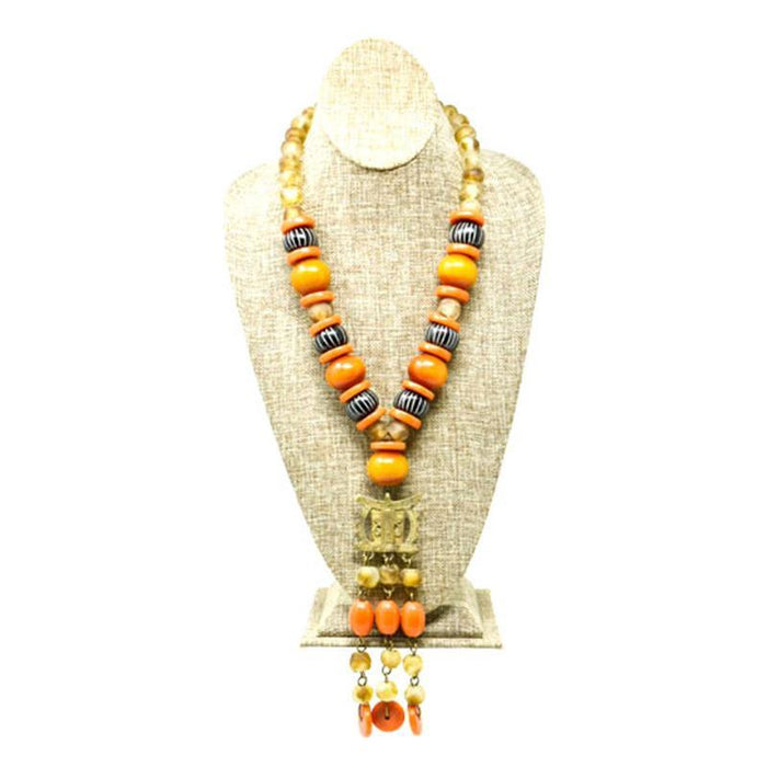 Kamau Fringe Necklace with assorted beads