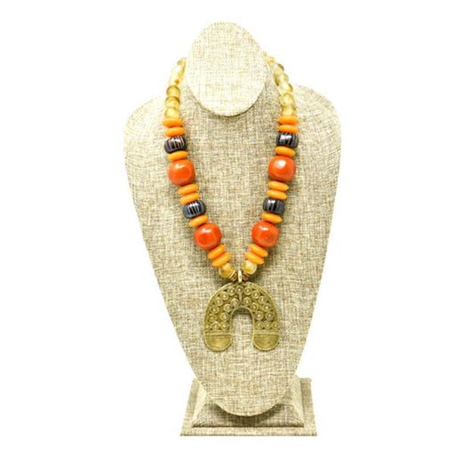 Kamau Horse Shoe Necklace with assorted Beads 02