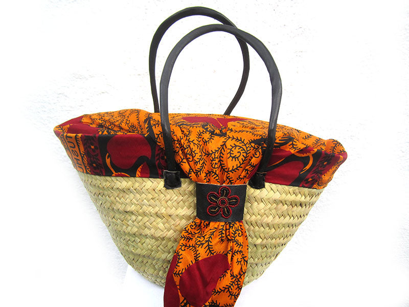Kanga Basket Bag - Assorted Colors | Made in Tanzania