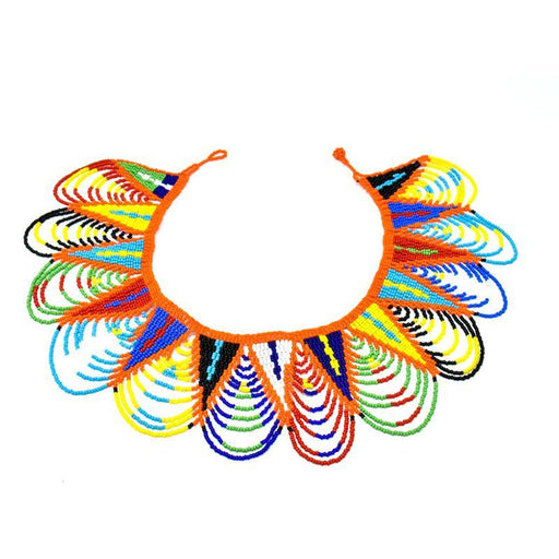 Kipepeo Short Beaded Bib Necklace 01