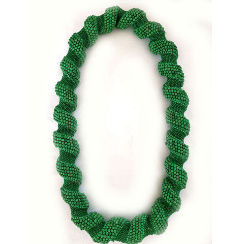 Oije Chunky Beaded Unisex Necklace - Green
