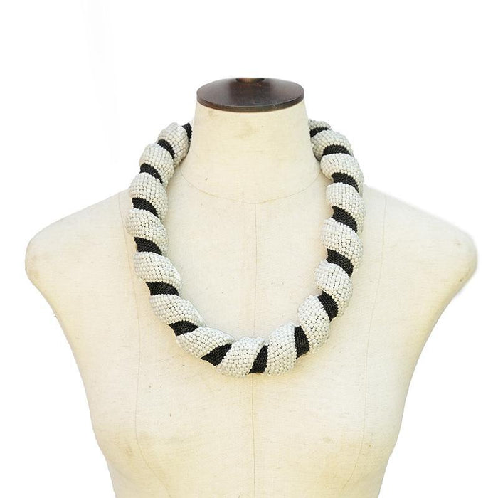 Kizito Necklace - Green & Purple