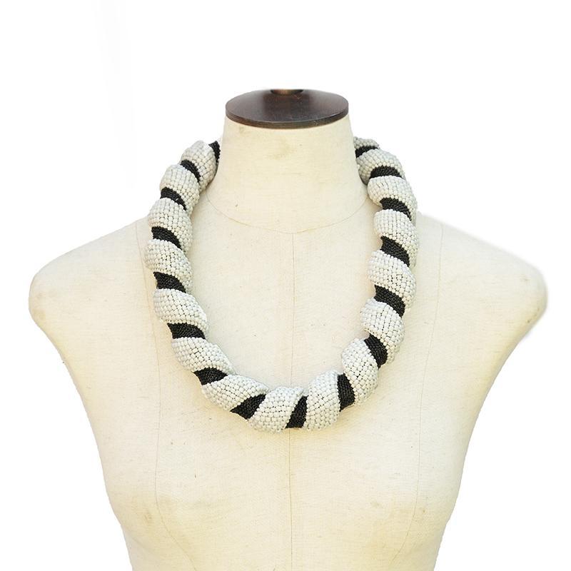 Kizito Necklace - Black & White