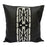 Beaded Leather Pillow Cover | Black Square Design 1