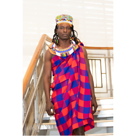 Zulu Beaded Fitted Basket Hat - Multicolored Unisex