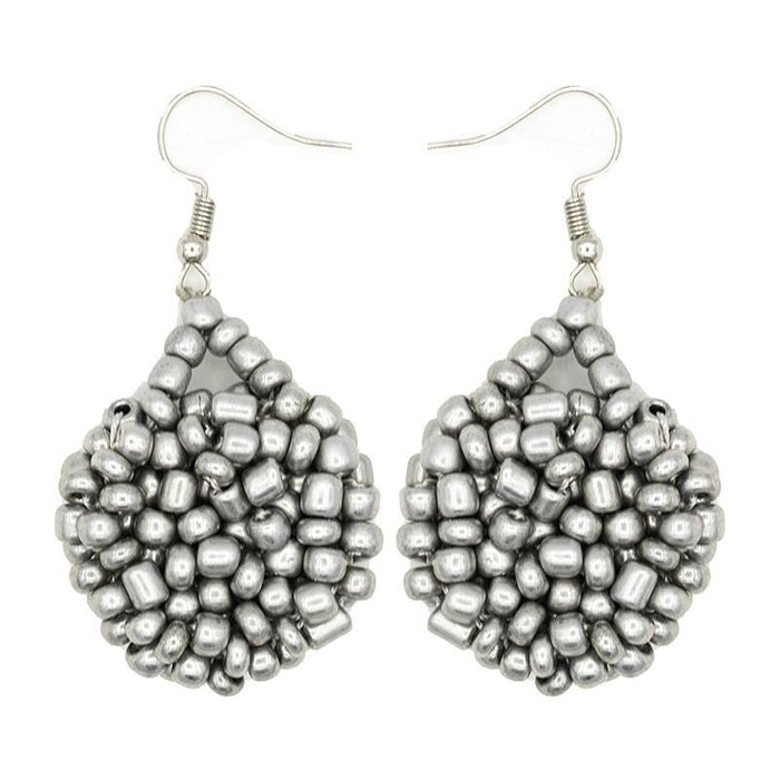 Kanule Beaded Earrings - Silver