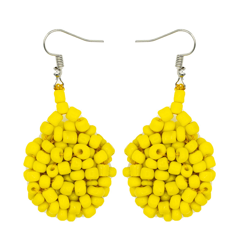 Kanule Beaded Earrings - Yellow