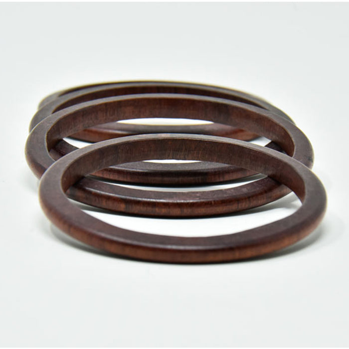 Mahogany Thin Bangles - Set of 4