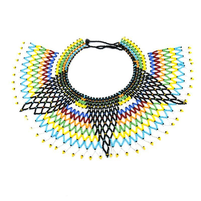 Malikia Short Beaded Bib Necklace 01