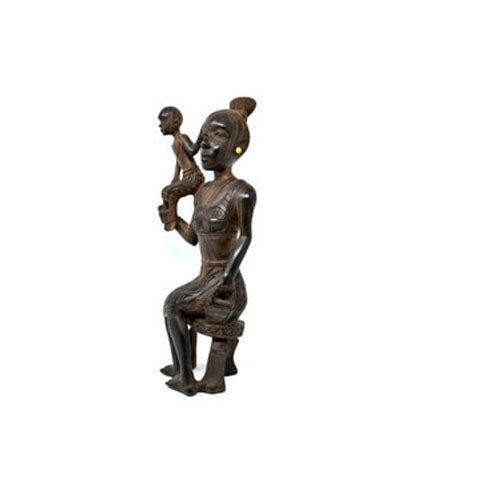 Mother and Child Sitting | Makonde Sculpture