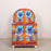 Yoruba Beaded Arm Chair Set of 2 | Orange and Blue Flowers