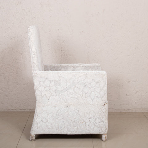 Yoruba Beaded Arm Chair Set of 2 | White