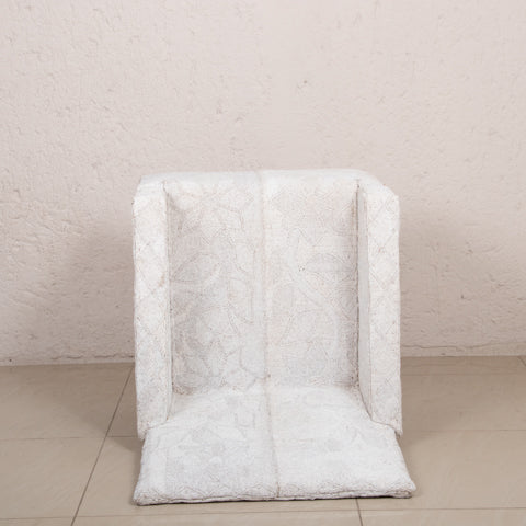 Yoruba Beaded Arm Chair Set of 2 | White