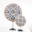 Beaded Cameroon Shield Black & White on Stand | Geometric Design