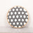 Beaded Cameroon Shield Black & White on stand | Hexagon Dark Design