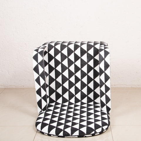 Yoruba Beaded Arm Chair Set of 2 | Black & White Triangles