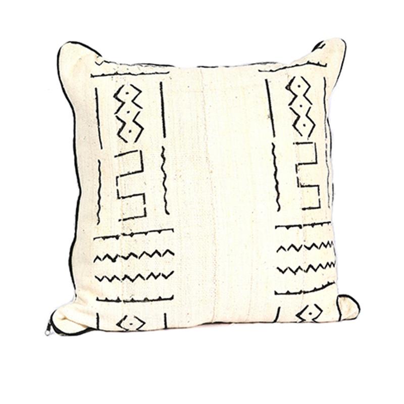 Mud Cloth Pillow Cover Black & White — Luangisa African Gallery