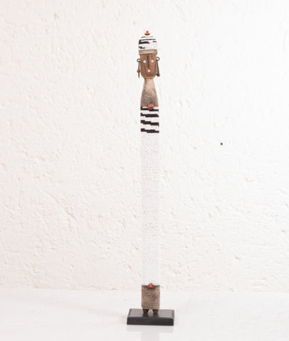 Beaded Namji Doll 24 Striped Black and White