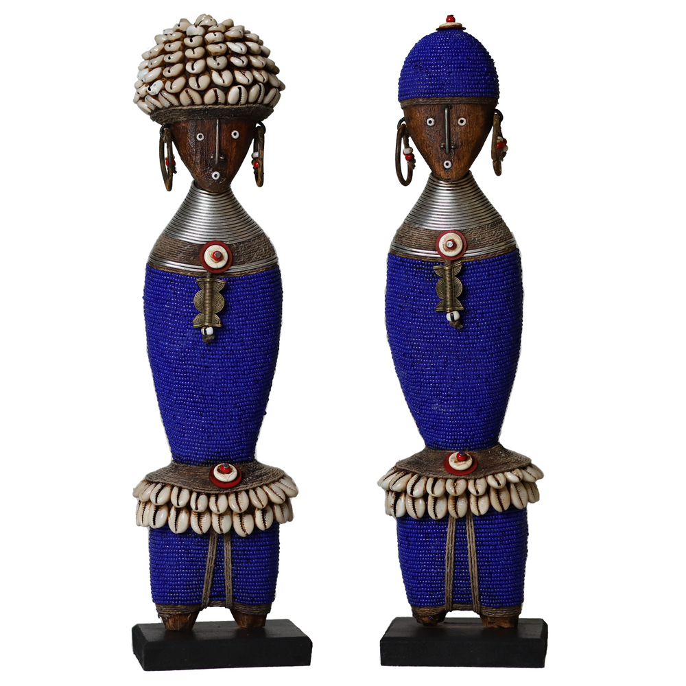 Beaded Namji Doll 505 | Blue Set of 2