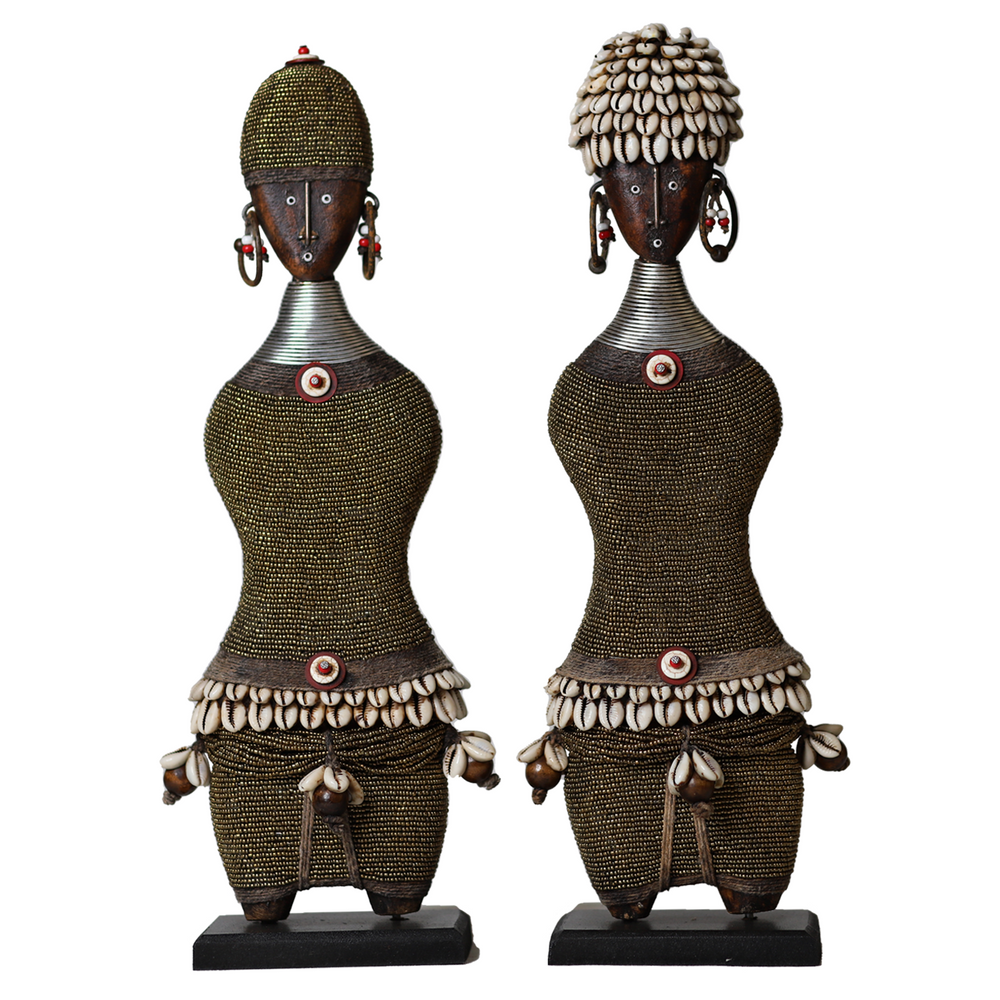 Beaded Namji Doll 508 | Gold Set of 2