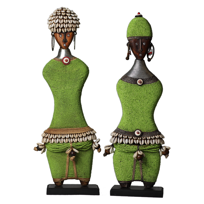 Beaded Namji Doll 508 Lime Green Set of 2