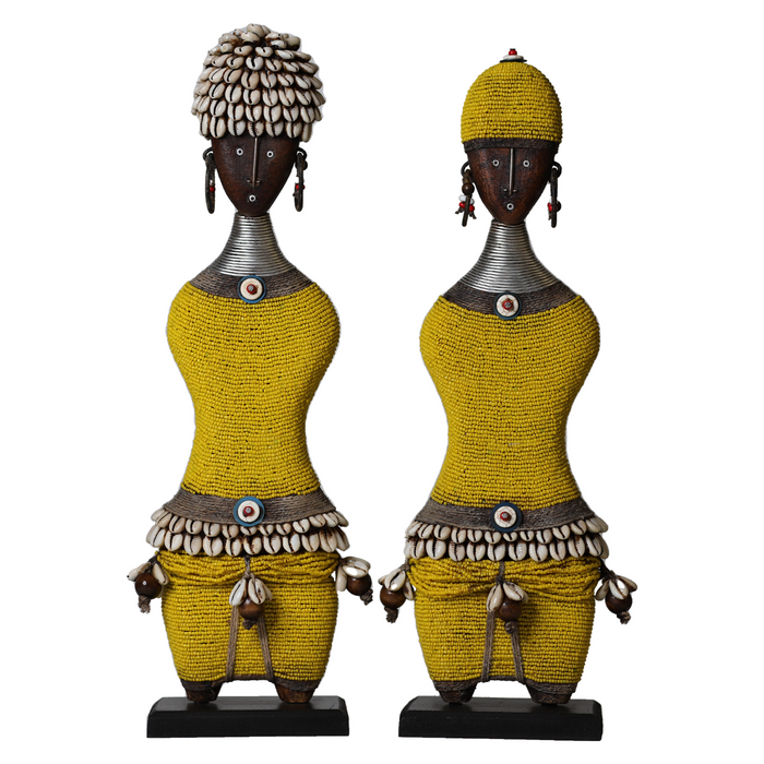 Beaded Namji Doll 508 | Yellow Set of 2