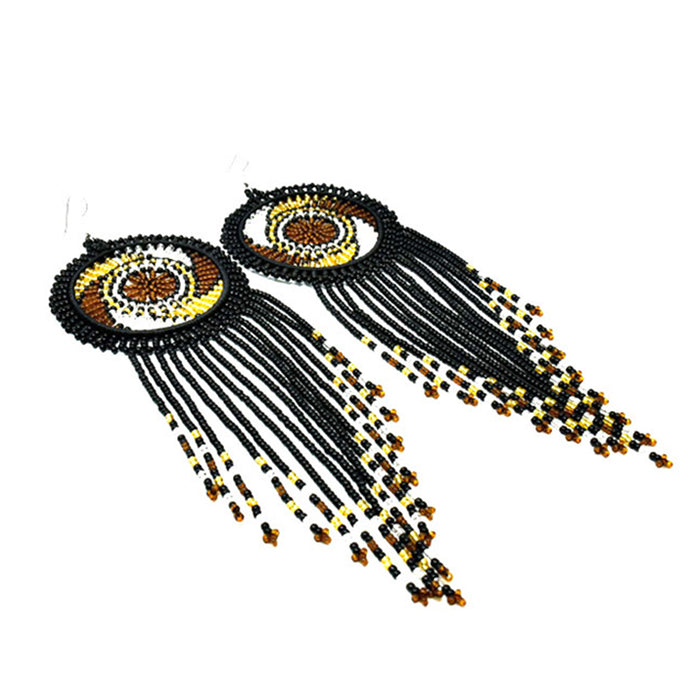 Pindo Fringe Beaded Earrings 02