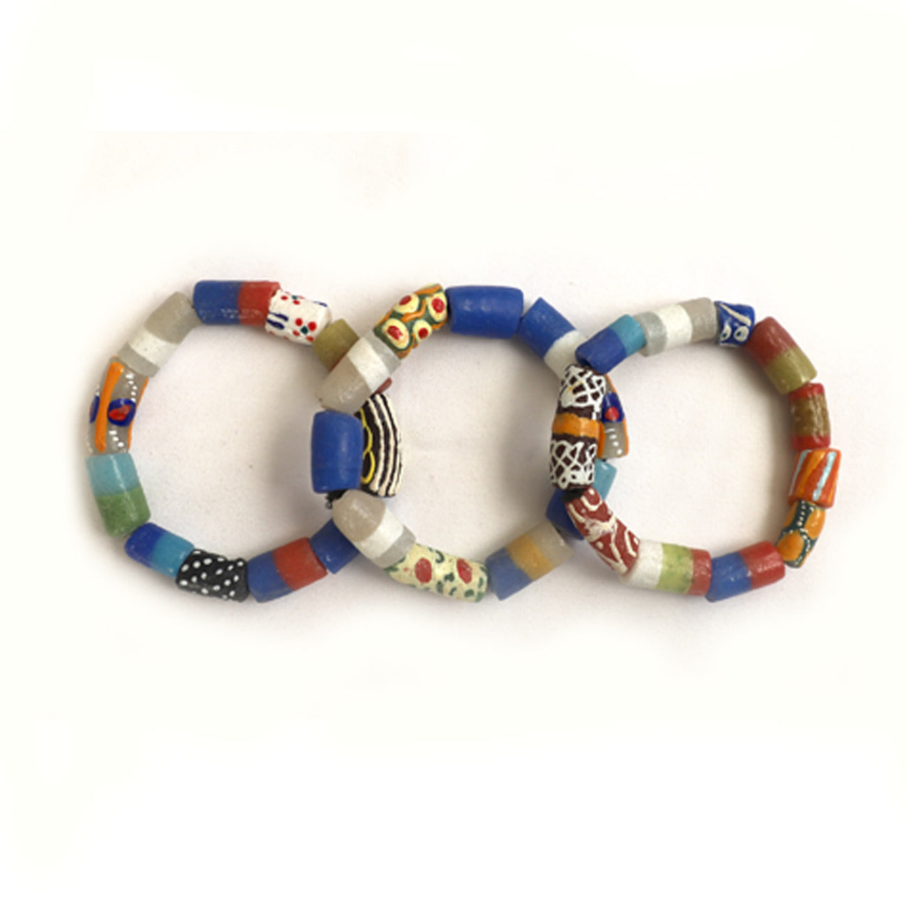 African Trade Bead Memory Wire Bracelet — Andamento Studio & Gallery