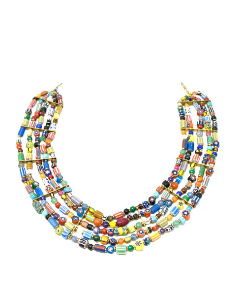 Trade Beads Necklace Five Strand Set