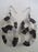 Maasai Round Two Tier Earrings 01 - Black & Silver
