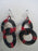 Maasai Round Two Tier  Earrings - Red & Black