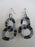 Maasai Round Two Tier Earrings 02 - Black and  White