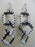 Maasai Beaded Round Three Tier Earrings - Black & White