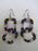 Maasai Beaded Square Tier Earrings -Black & Charanga