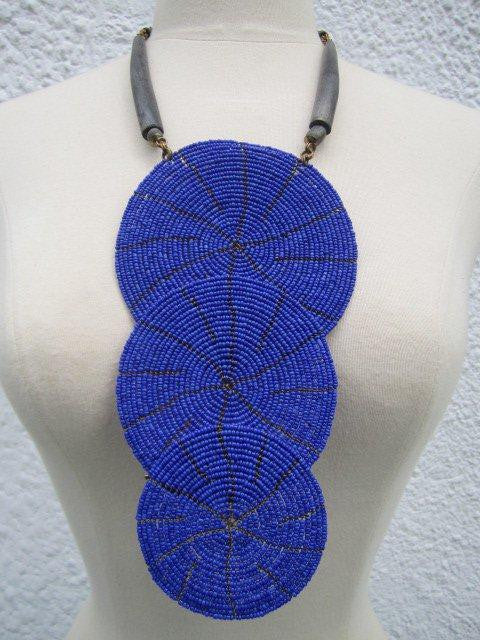 Triple Bound Necklace Blue