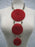 Triple Disc Necklace with Horn Glass Red